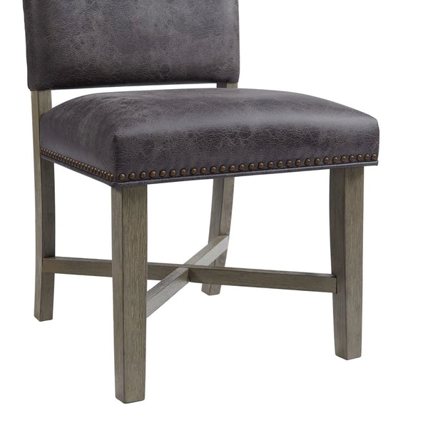 Upholstered Side Chair in grey (Set of 2)