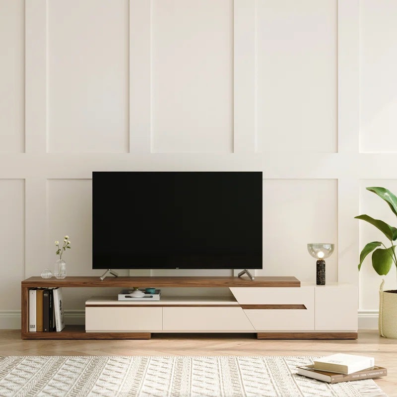 Tressler 78.74''-106.29'' Wood Extendable TV Stand, Media Console with Storage, Pre-Assembly