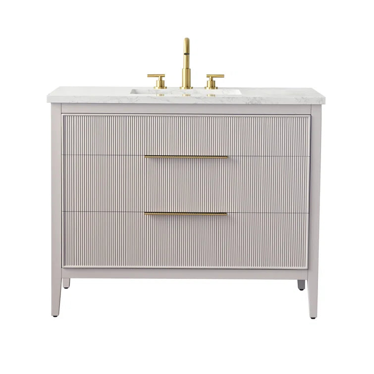 Wahneeta Egremt 42'' Single Bathroom Vanity with Engineered Stone Top