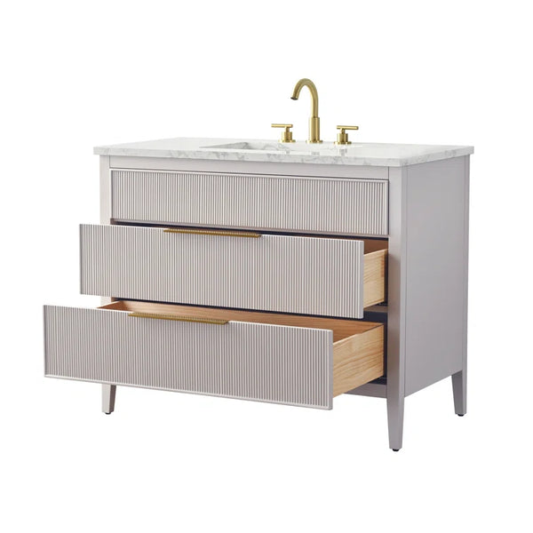 Wahneeta Egremt 42'' Single Bathroom Vanity with Engineered Stone Top