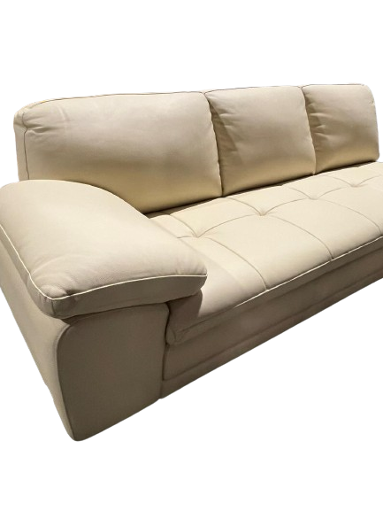 Leather Look left sectional cream (Minor damage)