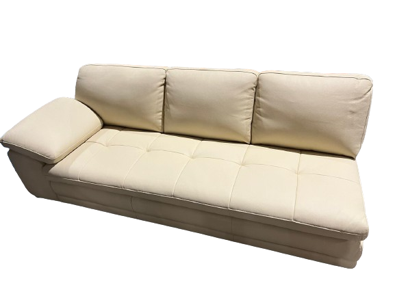 Leather Look left sectional cream (Minor damage)