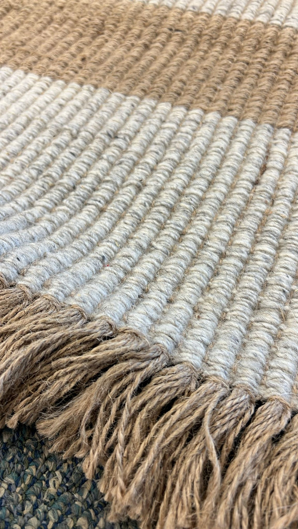 Striped White Rug 8x 10