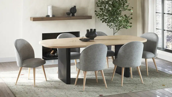 Natural and black Dining Table