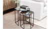 Polygon Accent Table Set of 2 - Black (minor damage)