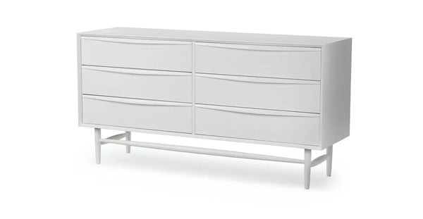 White 6-Drawer Double Dresser
