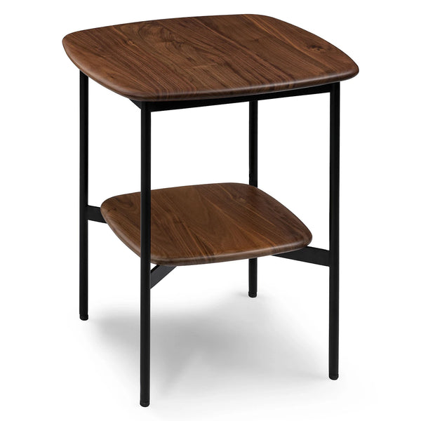 Walnut and black side table