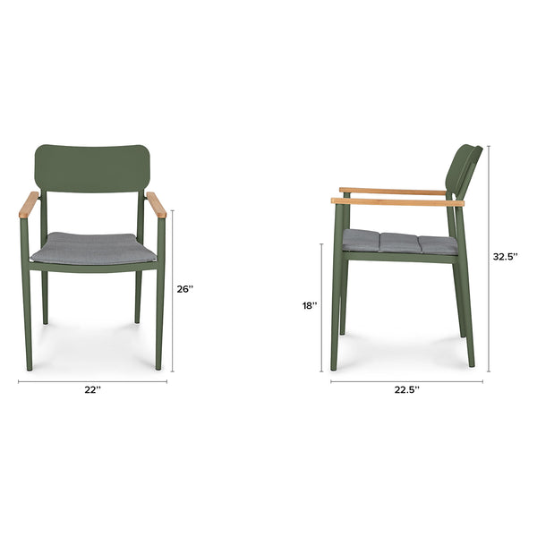 Outdoor Stackable Dining Chair - Green