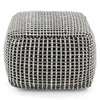 Black and White Weave Pouf