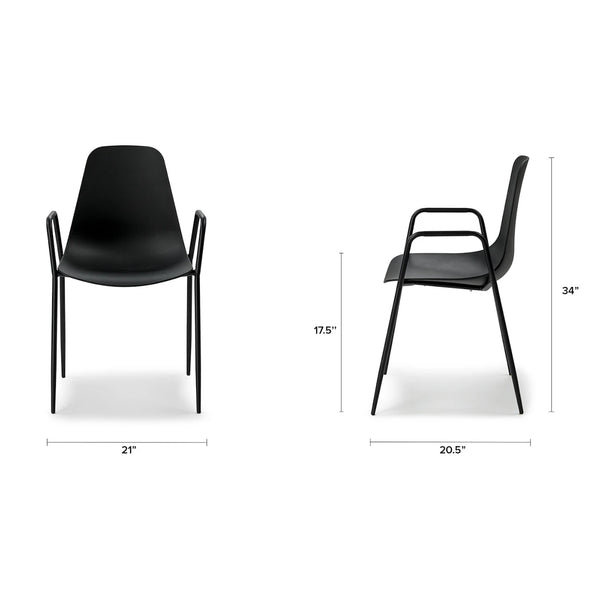 Stackable Dining Armchair - Pure Black