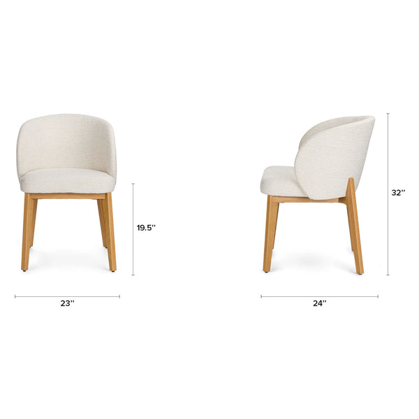 Dining Armchair - Oak and Camellia Ivory