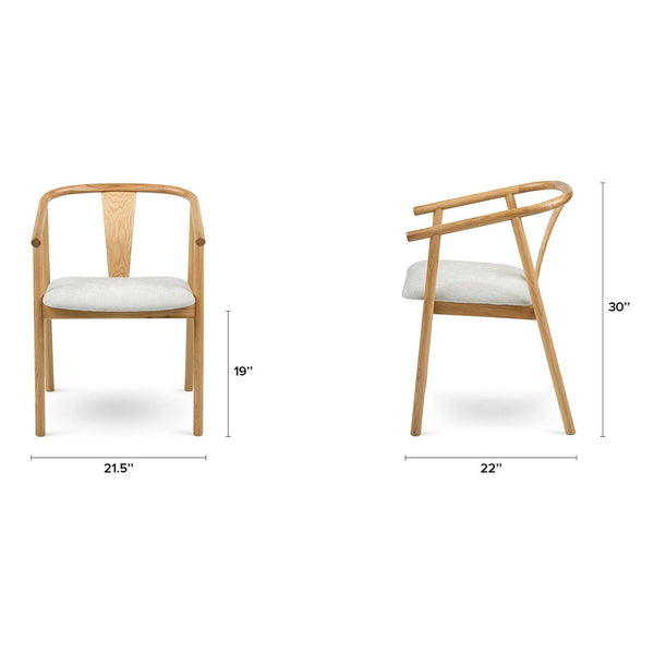 Oak and Santolina Gray Dining Chair