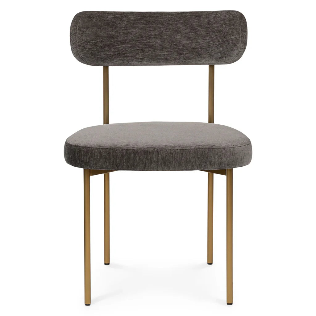Melange Charcoal Brass Dining Chair (Set of 2)