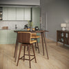 Tan Walnut Swivel Bar Stool