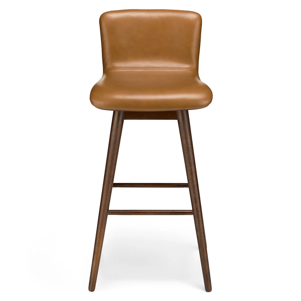 Tan Walnut Swivel Bar Stool