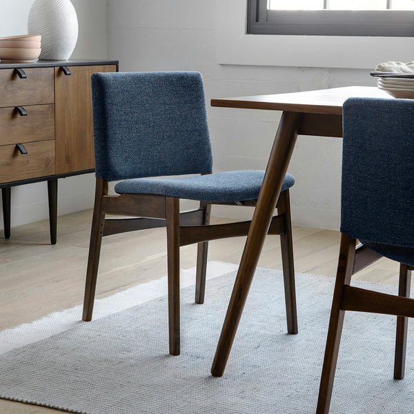 Demin Blue Walnut Dining Chair (set of 2)