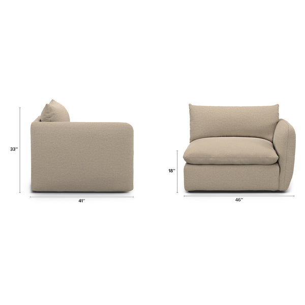 Silver Taupe Right Arm couch