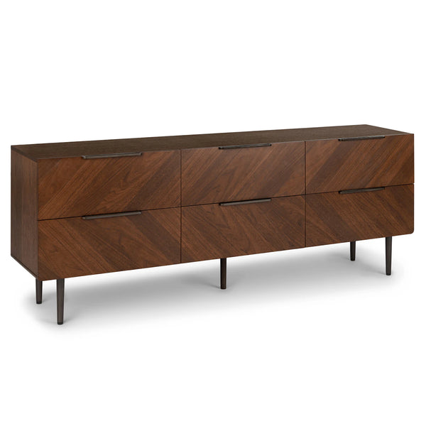6 DRAWER WALNUT DRESSER