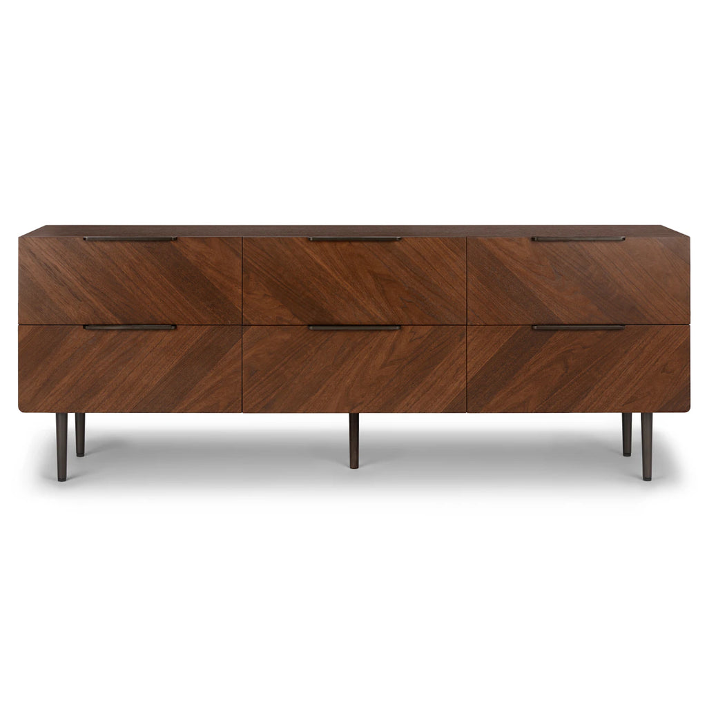 6 DRAWER WALNUT DRESSER