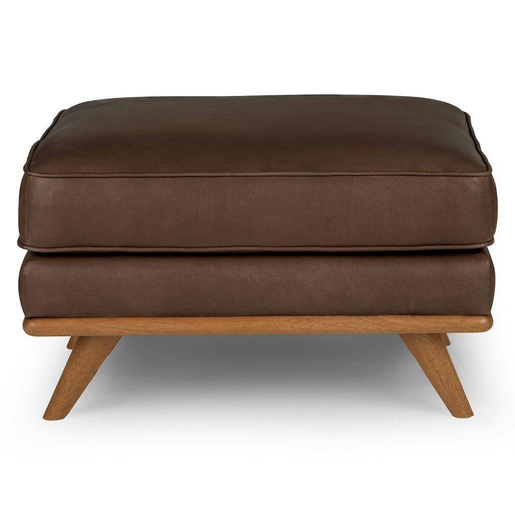 31" Leather Ottoman - Charme Chocolat
