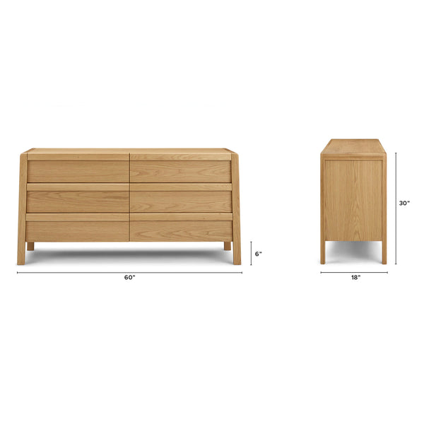6-Drawer Double Dresser - Oak