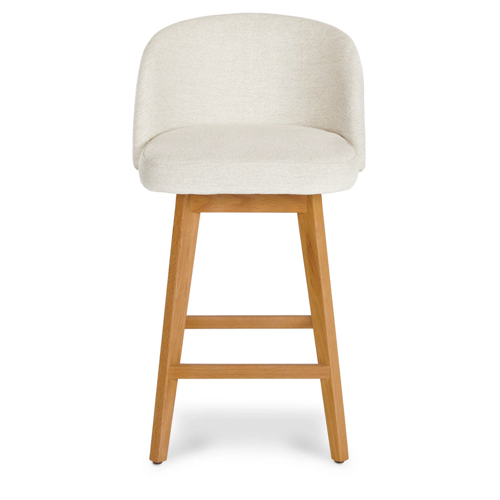 Swivel Counter Stool - Oak and Camellia Ivory
