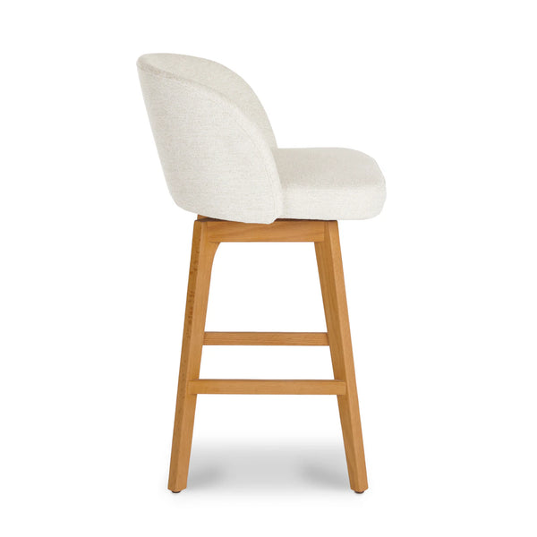 Swivel Counter Stool - Oak and Camellia Ivory