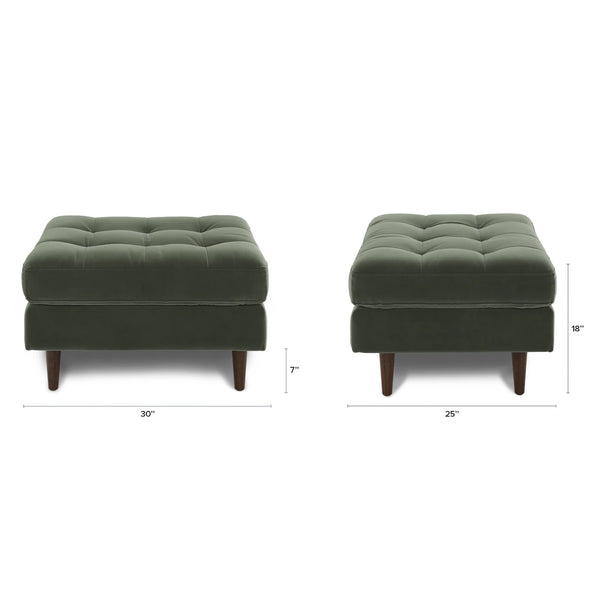 Green Velvet Ottoman
