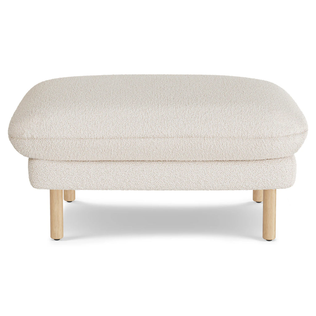 35.5" Ottoman - Ivory Wool Bouclé