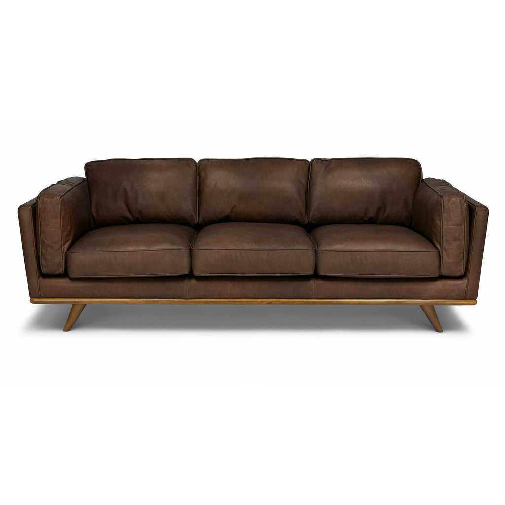 90" Leather Sofa - Charme Chocolat