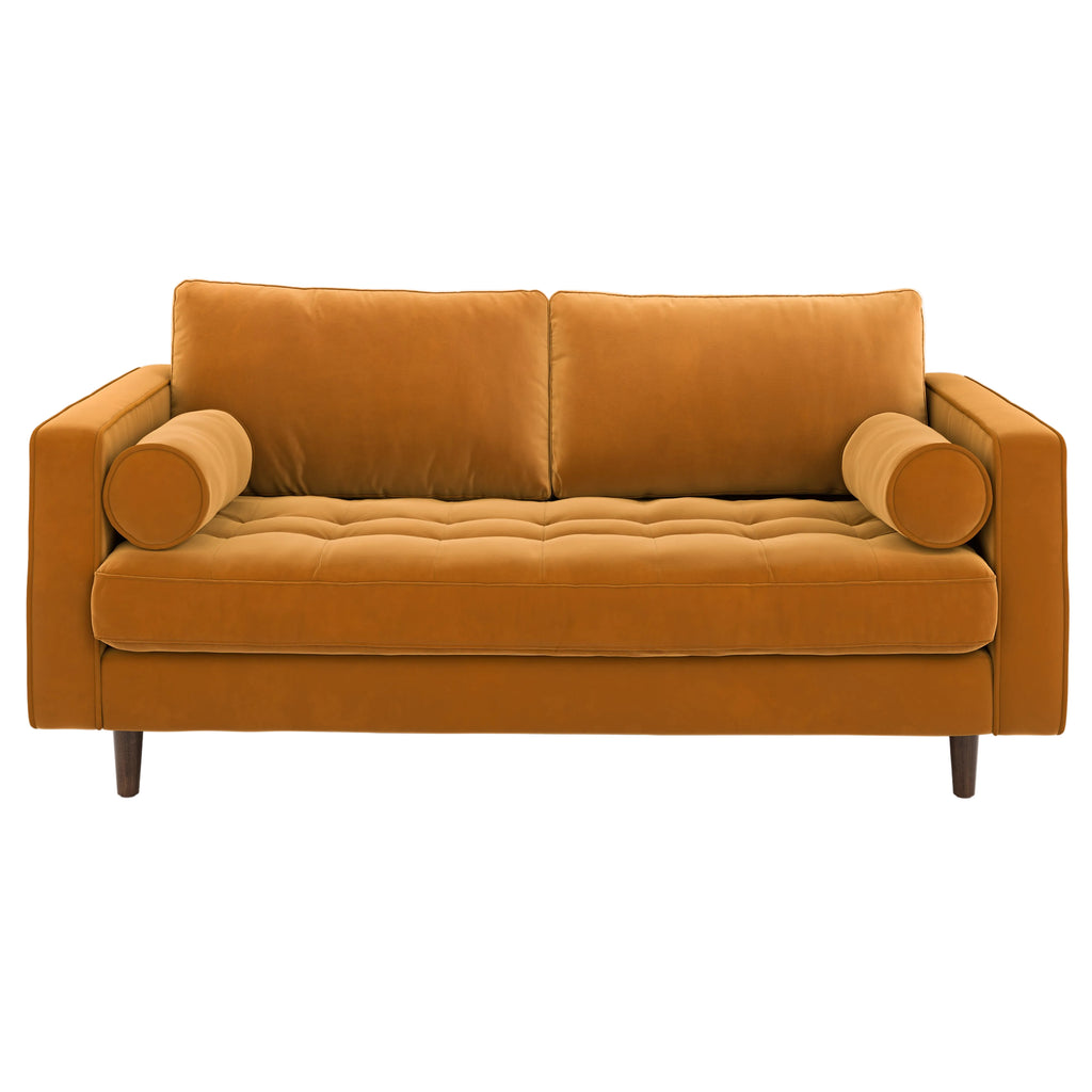 72" Tufted Velvet Loveseat - Plush Pacific Ginger