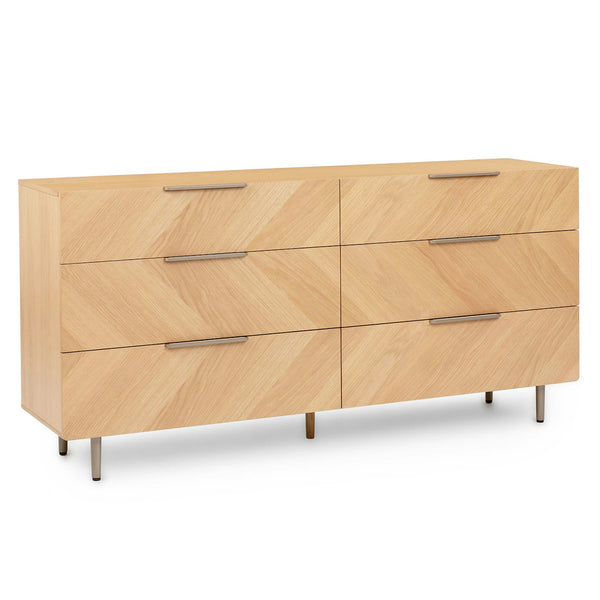 6 drawer dresser light oak