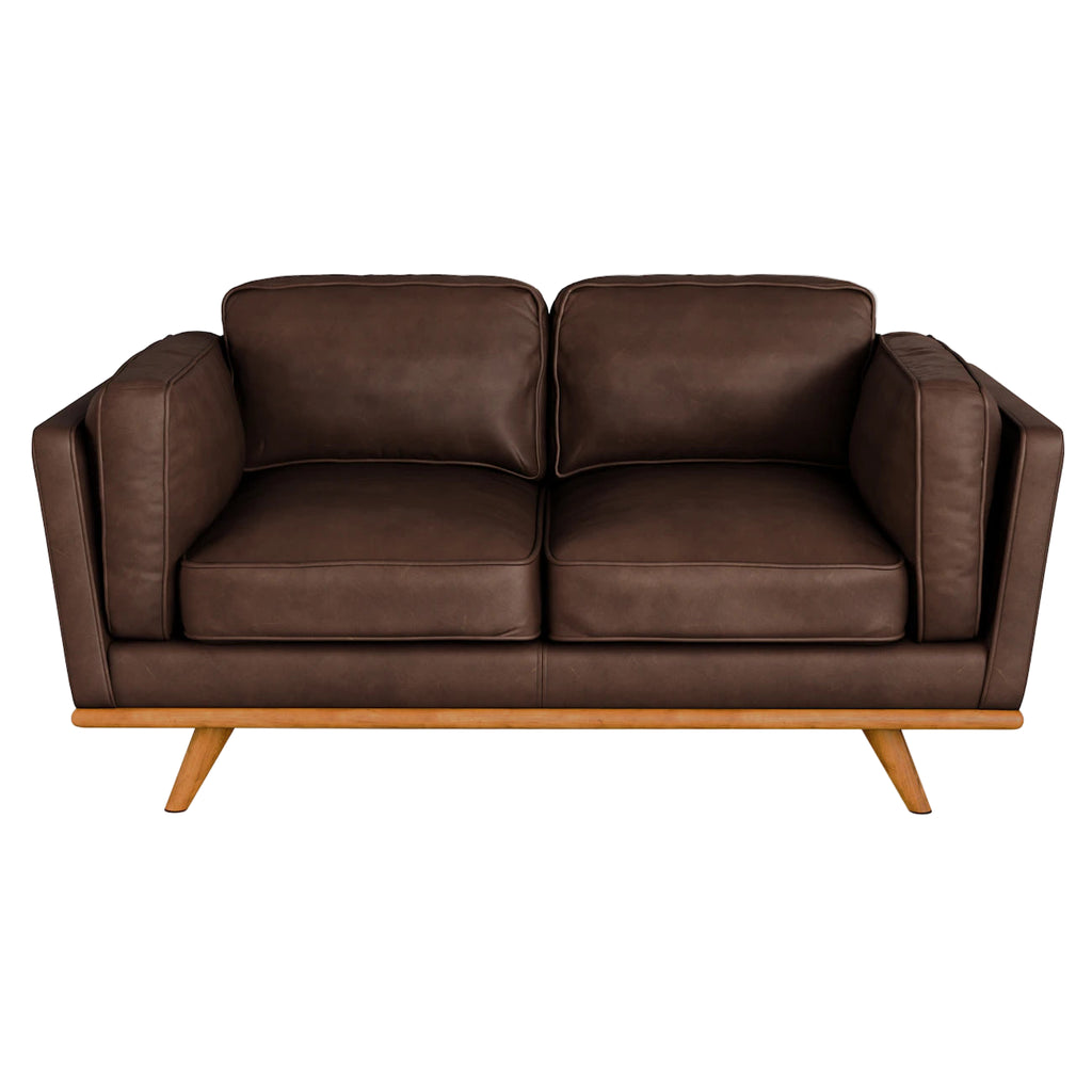 66.5" Leather Loveseat - Charme Chocolat