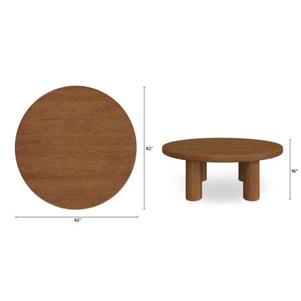 Round Coffee Table - Smoked Oak