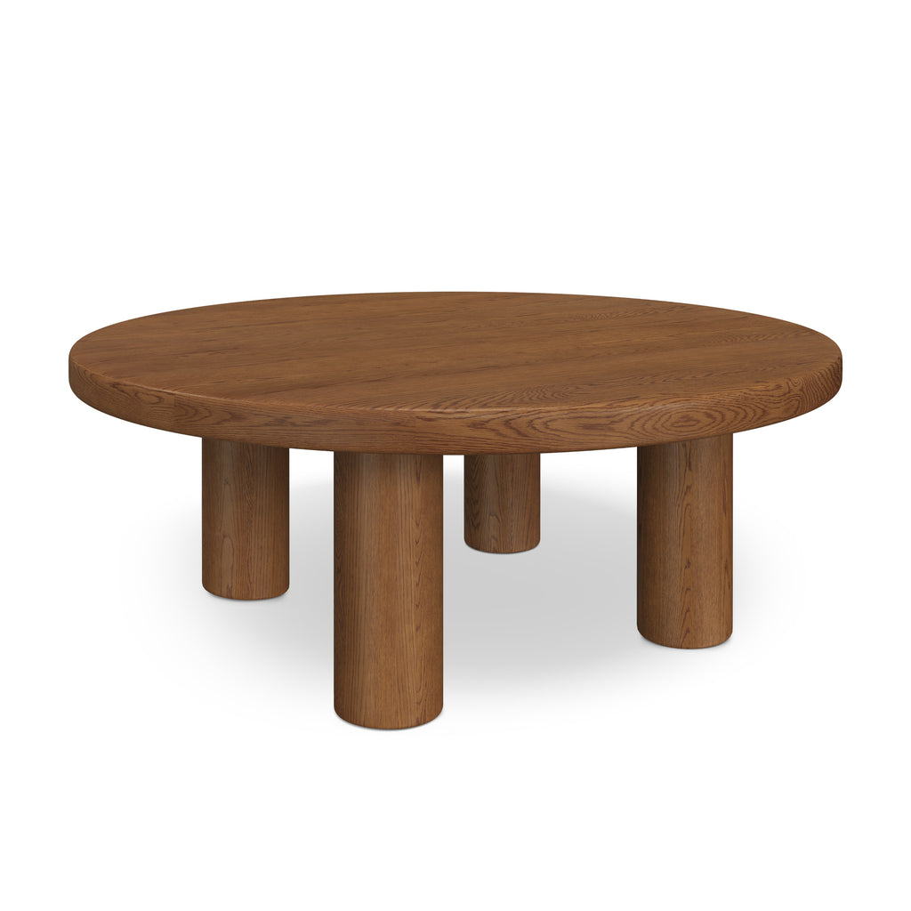 Round Coffee Table - Smoked Oak