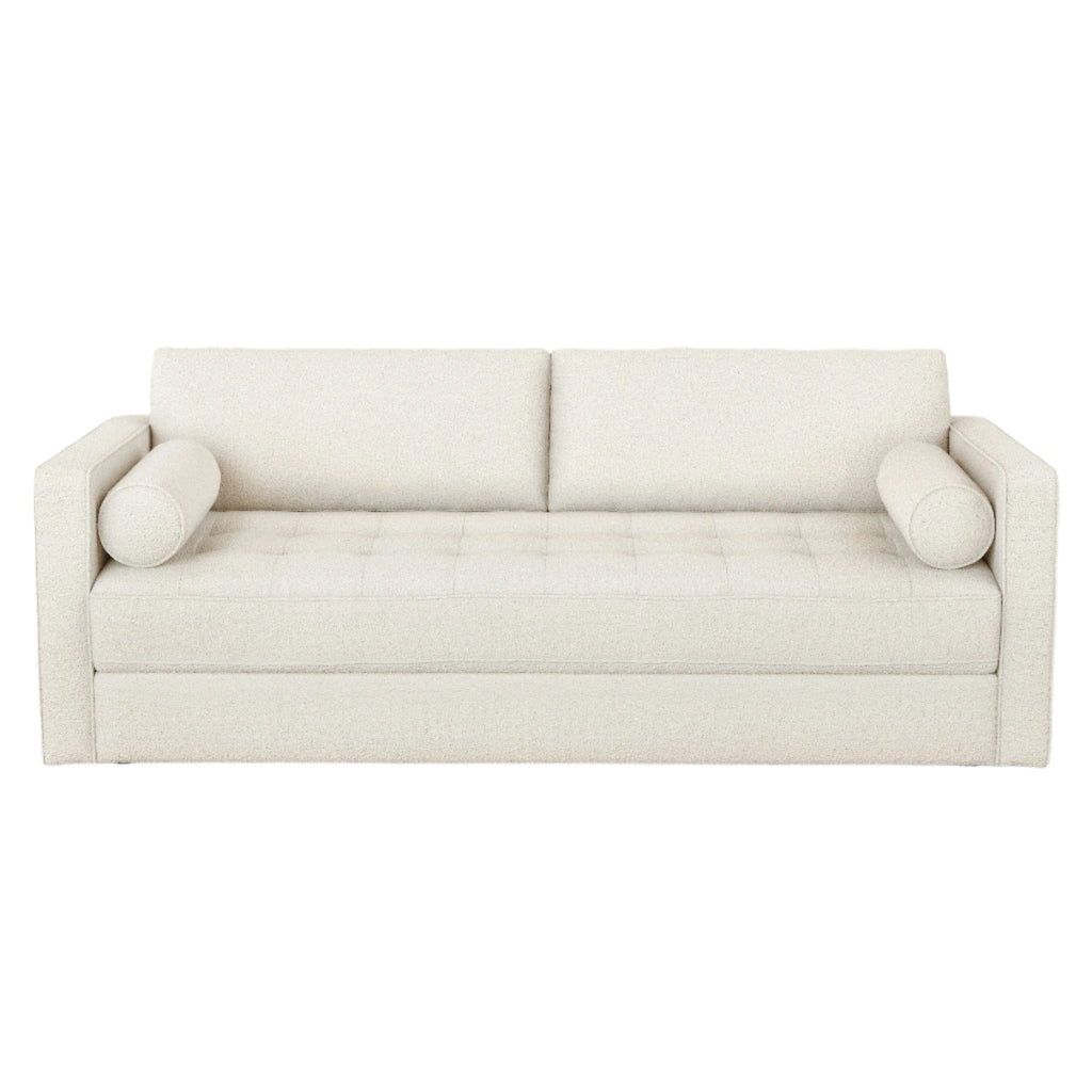 88" boucle Ivory Sofa Bed