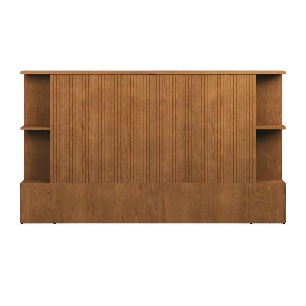 Queen Storage Headboard  - Smoked Oak