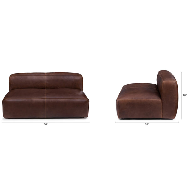 Brown Leather loveseat (Minor Damage)