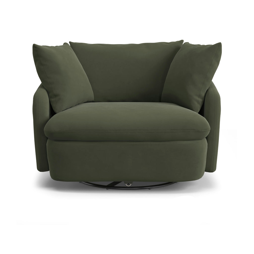 47" Grand Velvet Swivel Lounge Chair - Hale Green