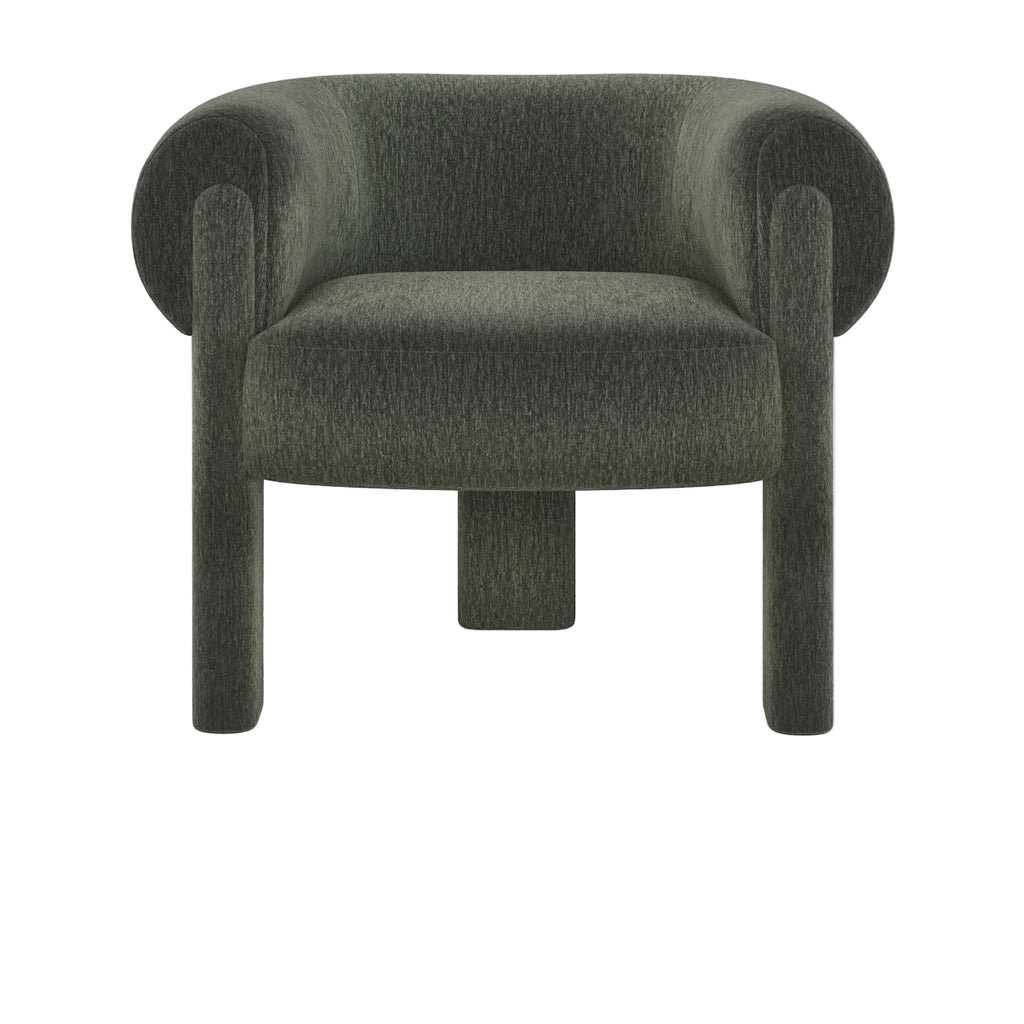33.5" Velvet Lounge Chair - Melange Green