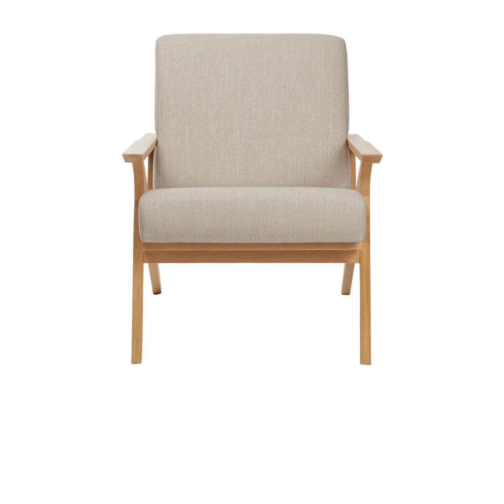 26" Lounge Chair - Oak and Welsh Taupe