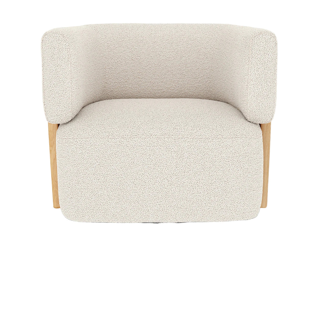 32" Swivel Chair - Ivory Wool Bouclé