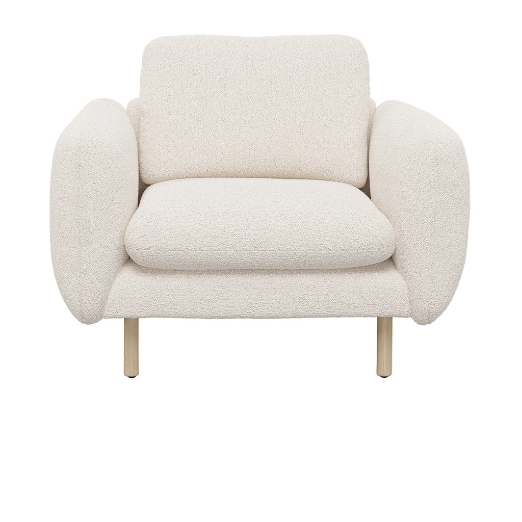 37" Lounge Chair - Ivory Wool Bouclé