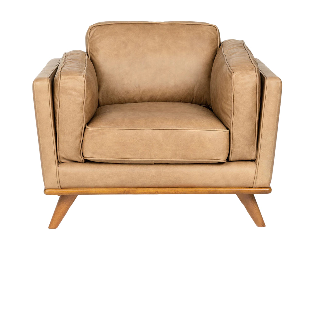 41" Leather Lounge Chair - Charme Tan