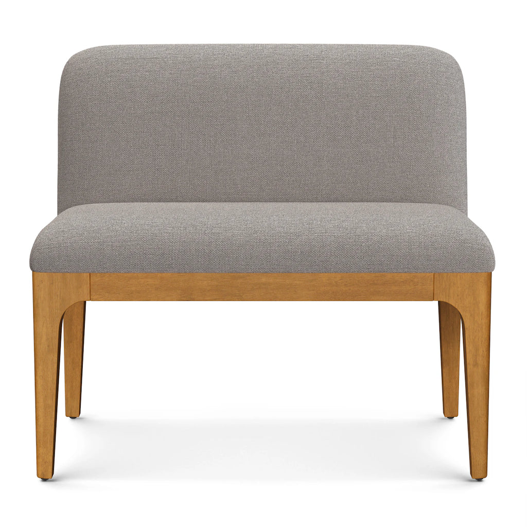 34" Armless Banquette - Smoked Oak and Hestia Gray