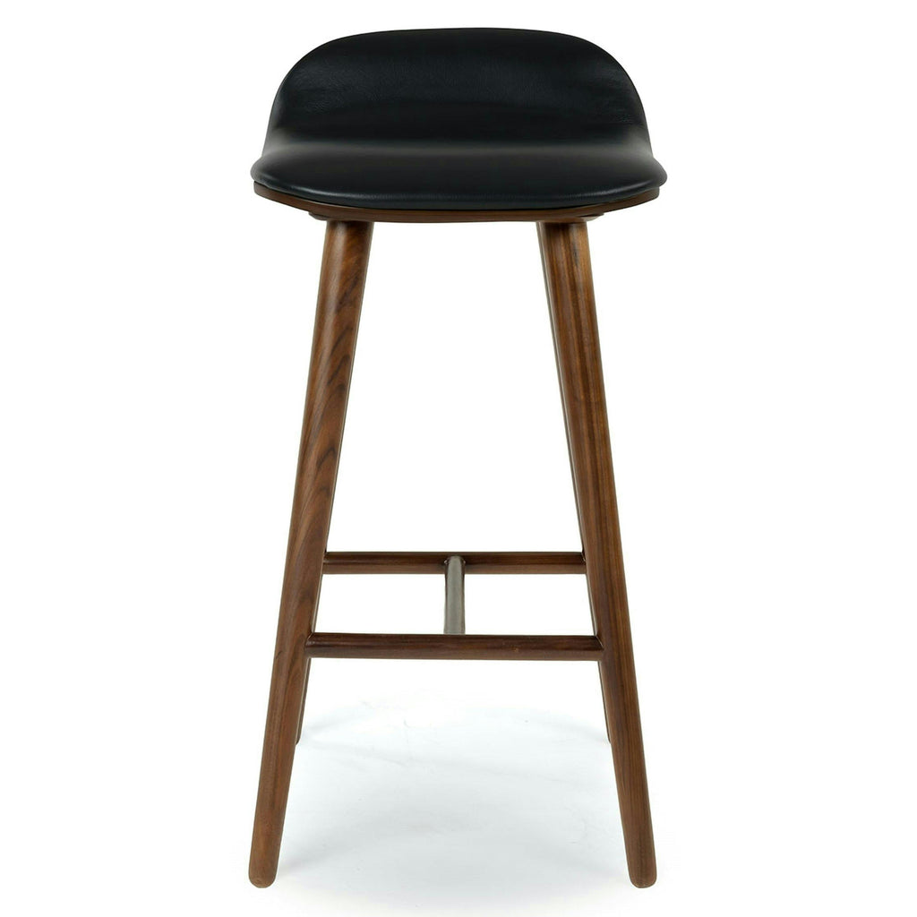 Sidi Leather Counter Stool - Walnut Black