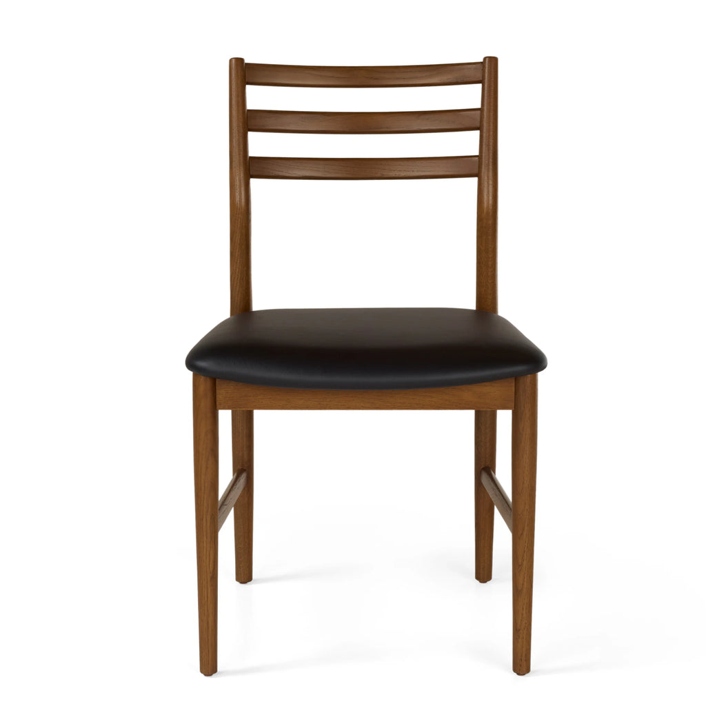 Leather Dining Chair - Smoked Oak and Black