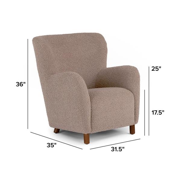 Lounge Chair - Short Shearling Taupe