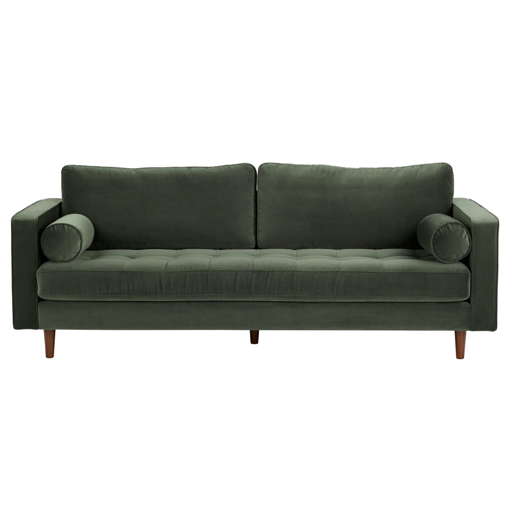 Seven 88" velvet sofa- green