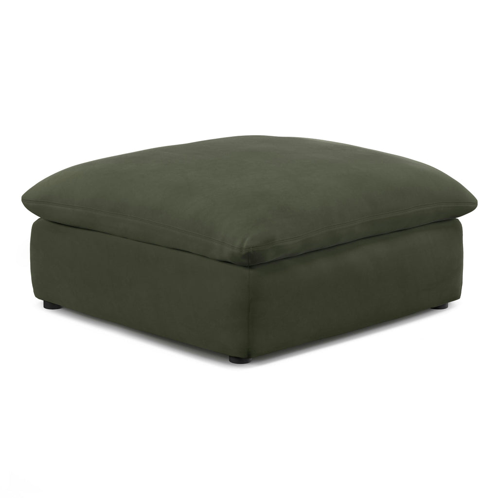 41" Velvet Ottoman - Green